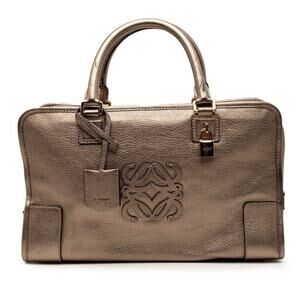 Loewe Anagram Amazona 36 Leather Handbag Gold